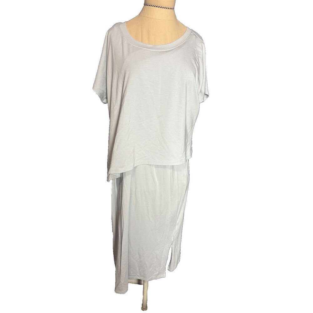 Soft Surroundings Tea Length Dress 2 Piece look Light Blue Sz M